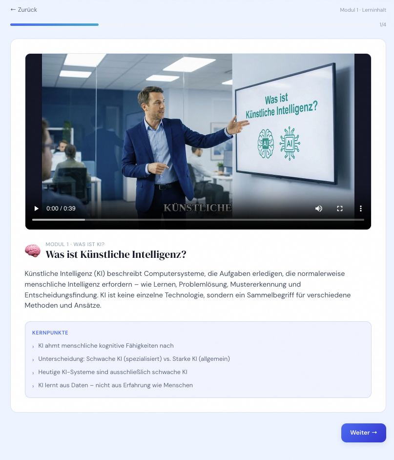 ACTLI EU AI Act Kurs Vorschau